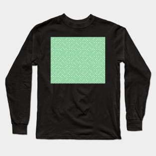 Green White Polka Dots Cute Pattern Long Sleeve T-Shirt